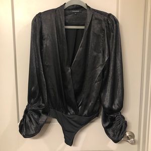 Silky black bodysuit